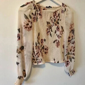 Dynamite  Chiffon Floral Blouse